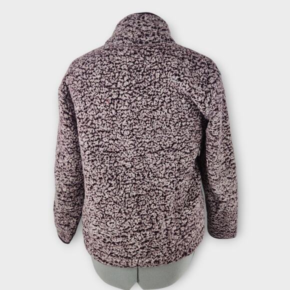 Pink Victoria's Secret Jacket Women's M Frosted Plum Sherpa Full-Zip Mock Neck - Picture 5 of 7